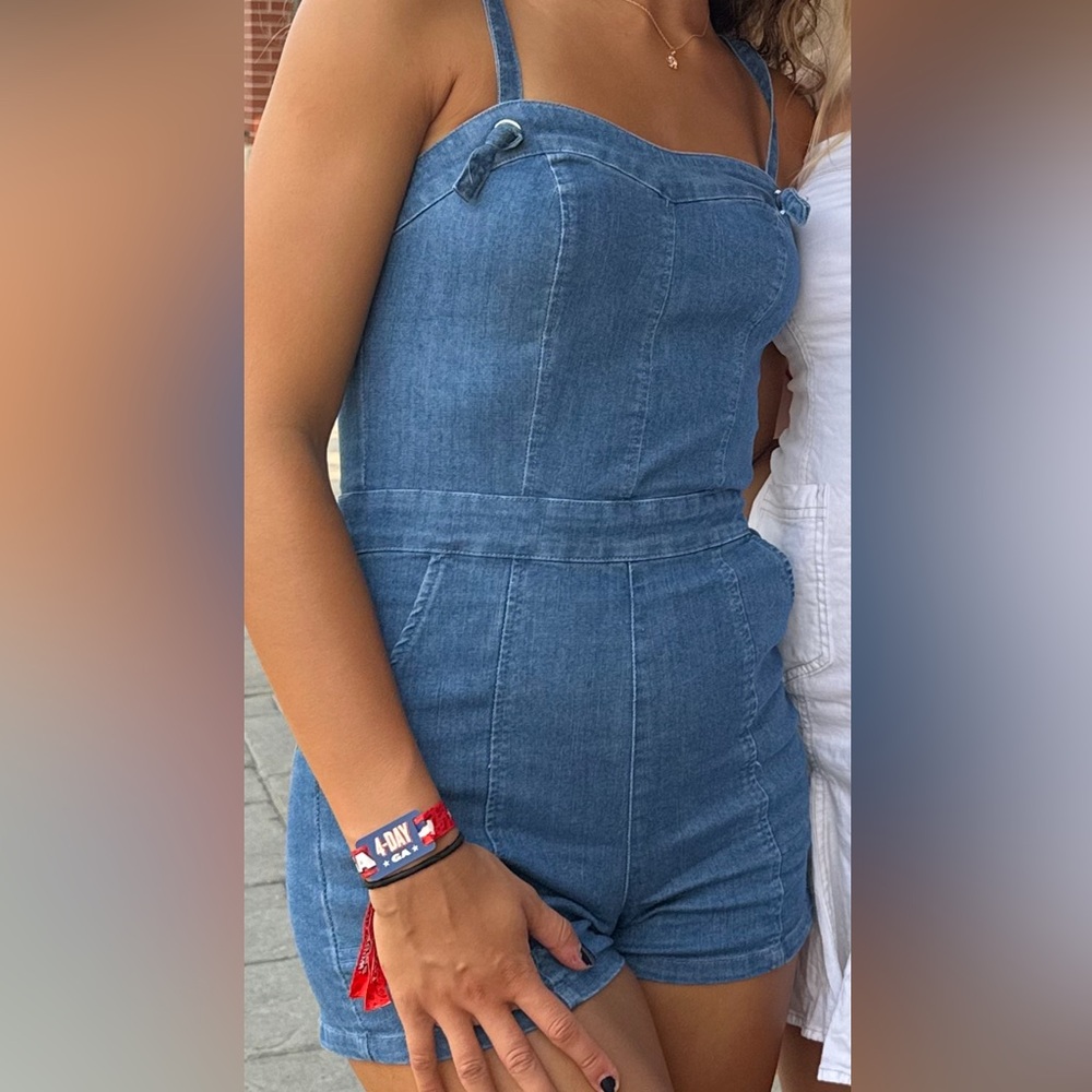 Denim romper. Worn once